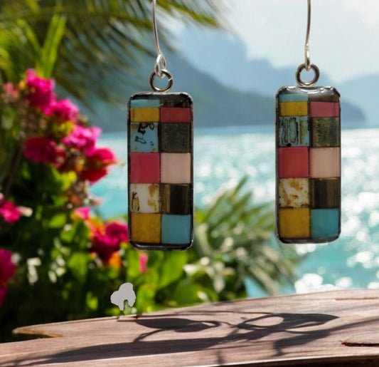 mosaic beachy earrings