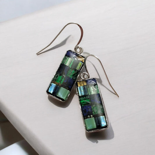 mosaic earth earrings