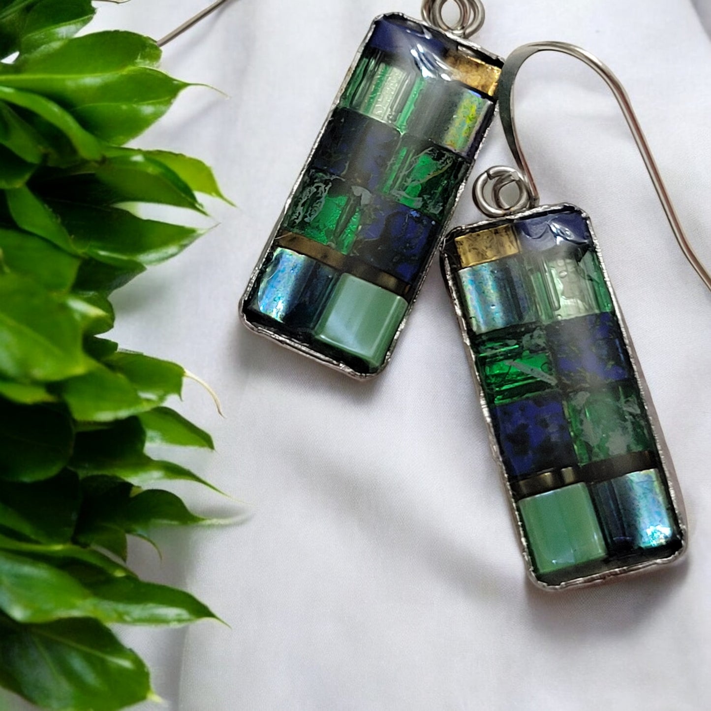 mosaic earth earrings