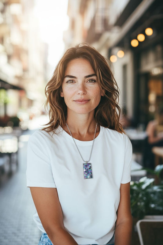 mosaic aware necklace