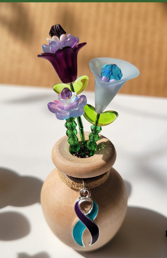 suicide awareness bead flowerpots